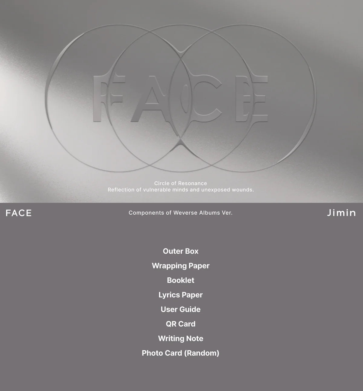 BTS JIMIN - FACE (1ST SOLO ALBUM) WEVERSE GIFT VER. Nolae Kpop