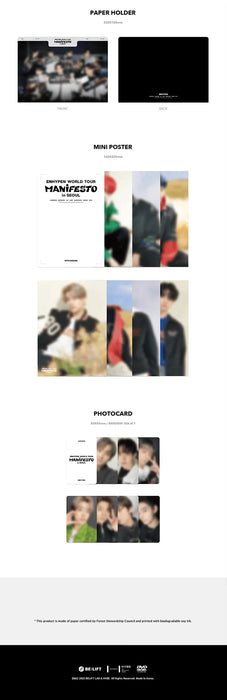 ENHYPEN - WORLD TOUR [MANIFESTO] (DVD) + WeVerse Gift Nolae Kpop
