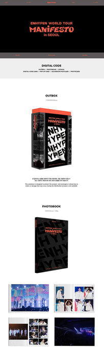 ENHYPEN - WORLD TOUR [MANIFESTO in SEOUL] (Digital Code+DVD set
