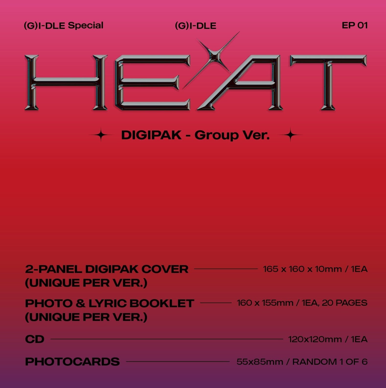 (G)I-DLE - HEAT (SPECIAL ALBUM) DIGIPAK GROUP VER. Nolae Kpop