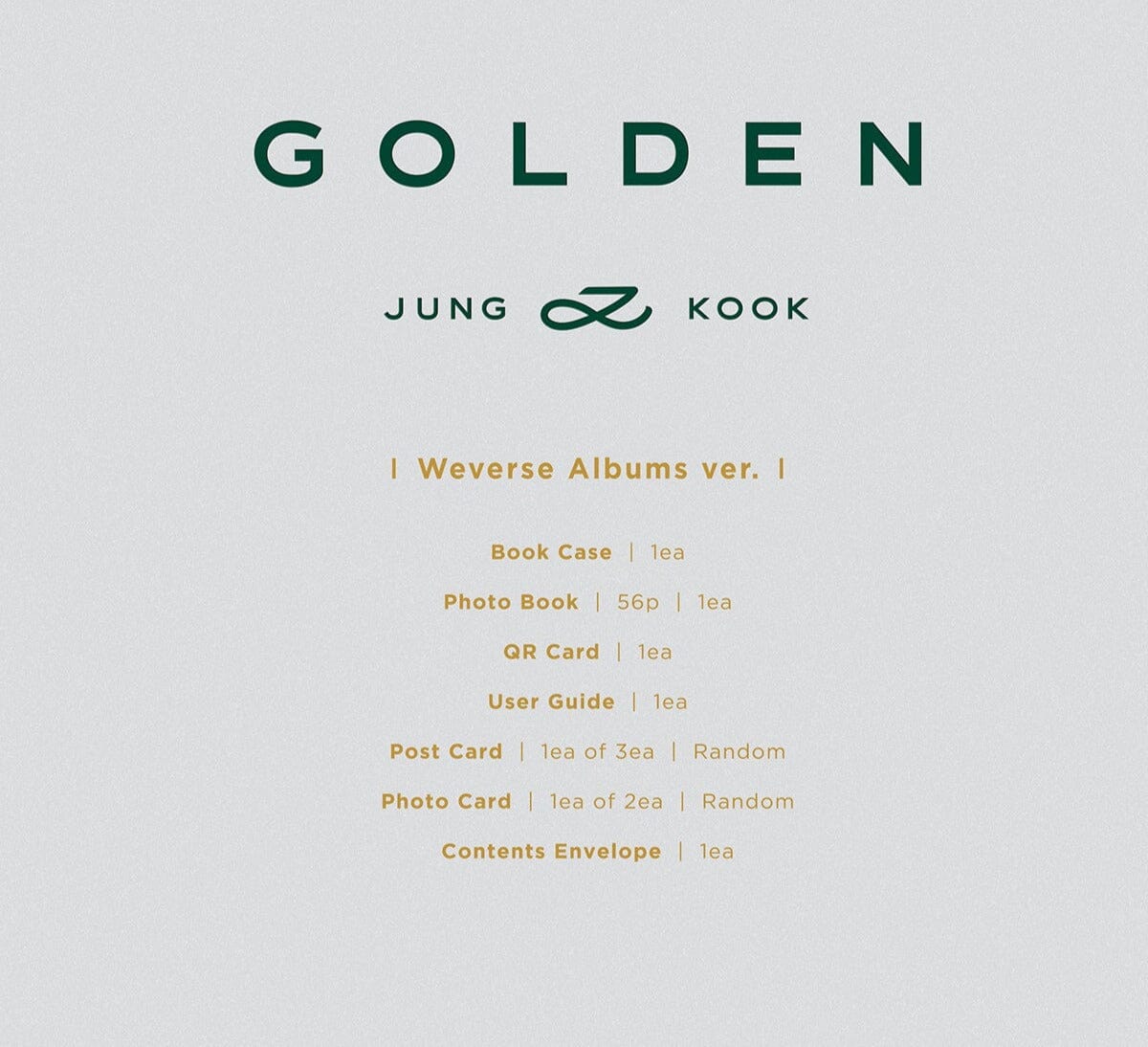 JUNGKOOK (BTS) - GOLDEN (1ST SOLO ALBUM) SET + Weverse Gift