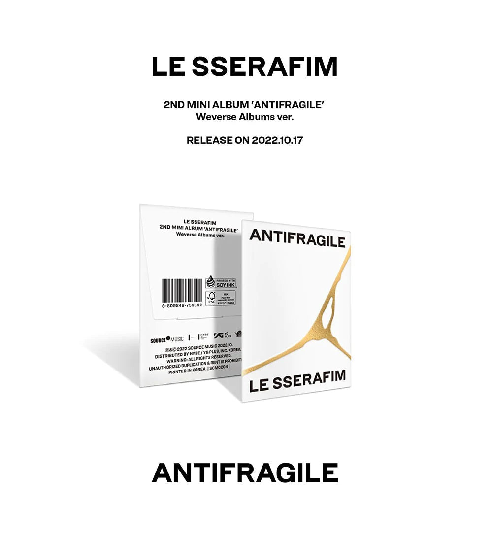 LE SSERAFIM - ANTIFRAGILE (WEVERSE ALBUMS VER.) 2ND MINI ALBUM Nolae Kpop