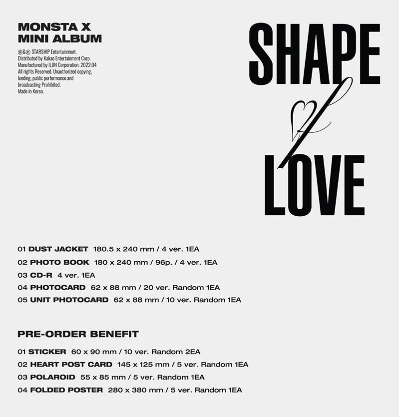 Update: MONSTA X Reveals Track List For “Shape Of Love”