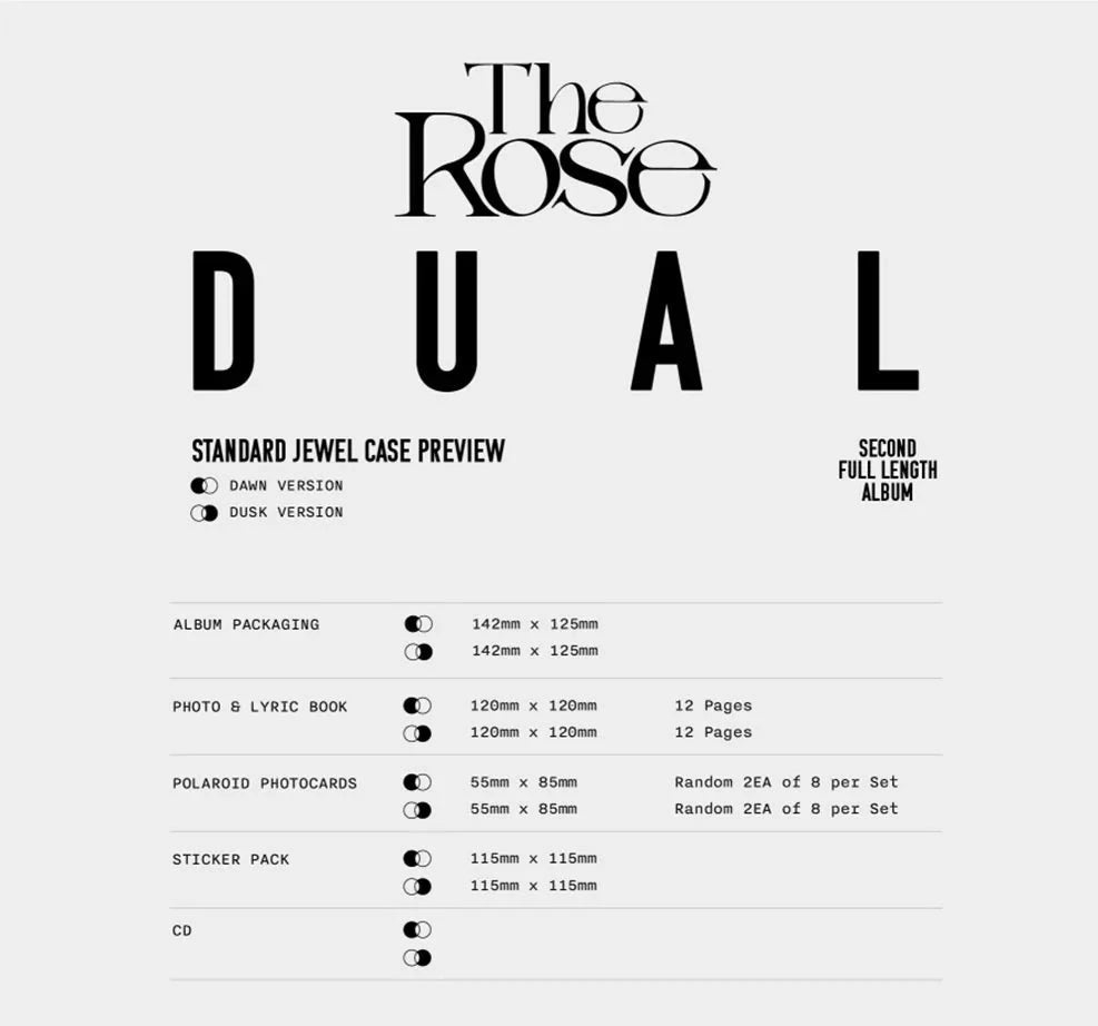 THE ROSE - DUAL (2ND FULL ALBUM) STANDARD JEWEL CASE Nolae Kpop